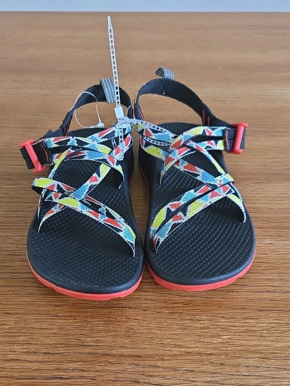 NWOT Chaco Kids ZX/1 Ecotread Sandal Size 2 Blue Yellow Red Black Geometric